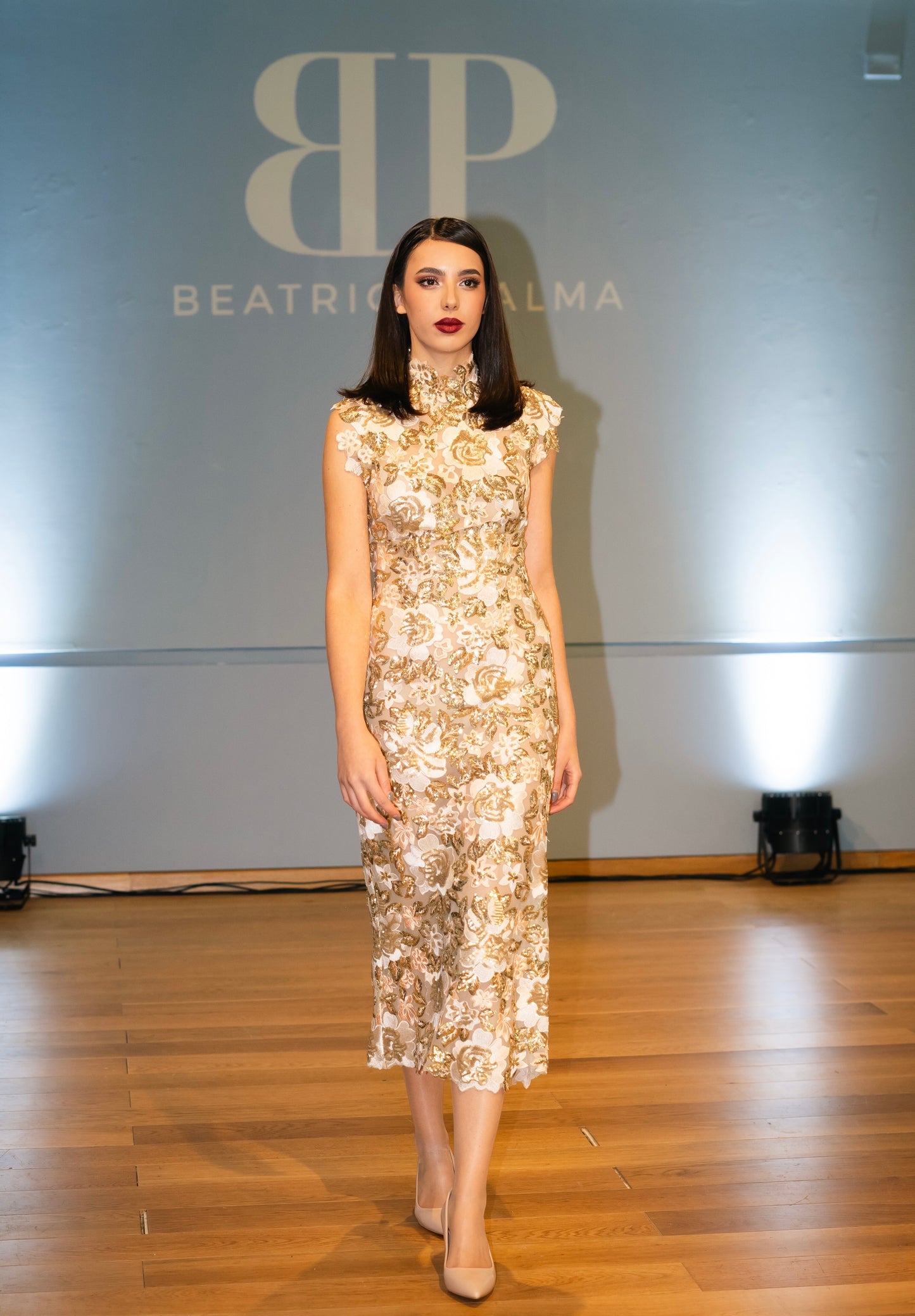 EMBROIDERED GOLD DRESS