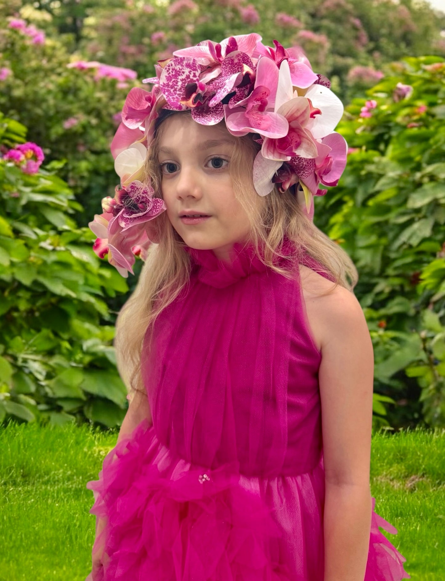 3D FLOWER TULLE DRESS