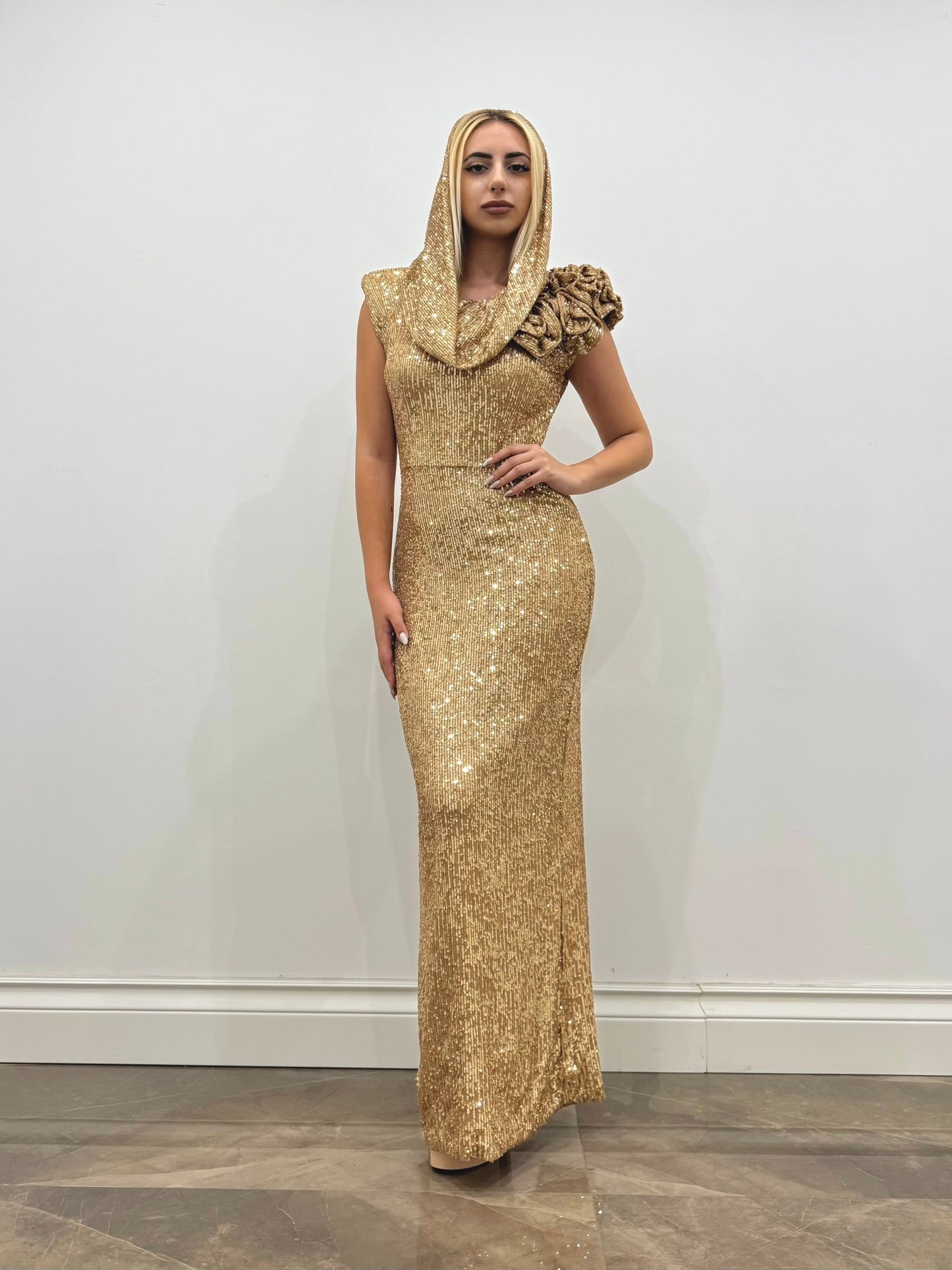 GOLDEN ROSE LONG DRESS