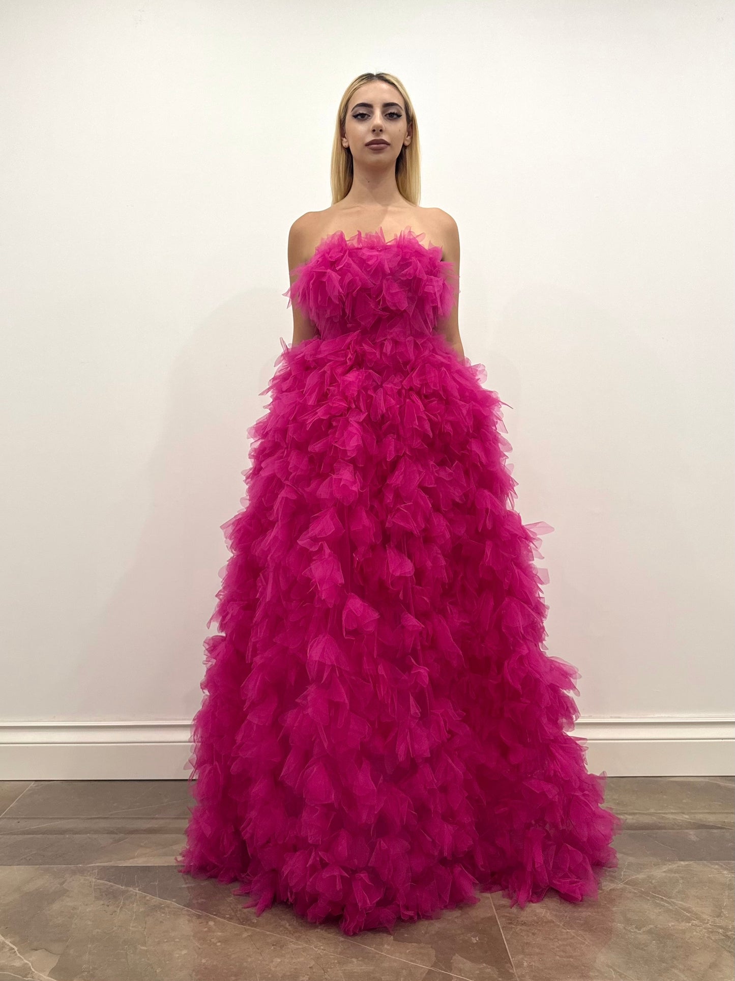 3D FLOWER TULLE DRESS