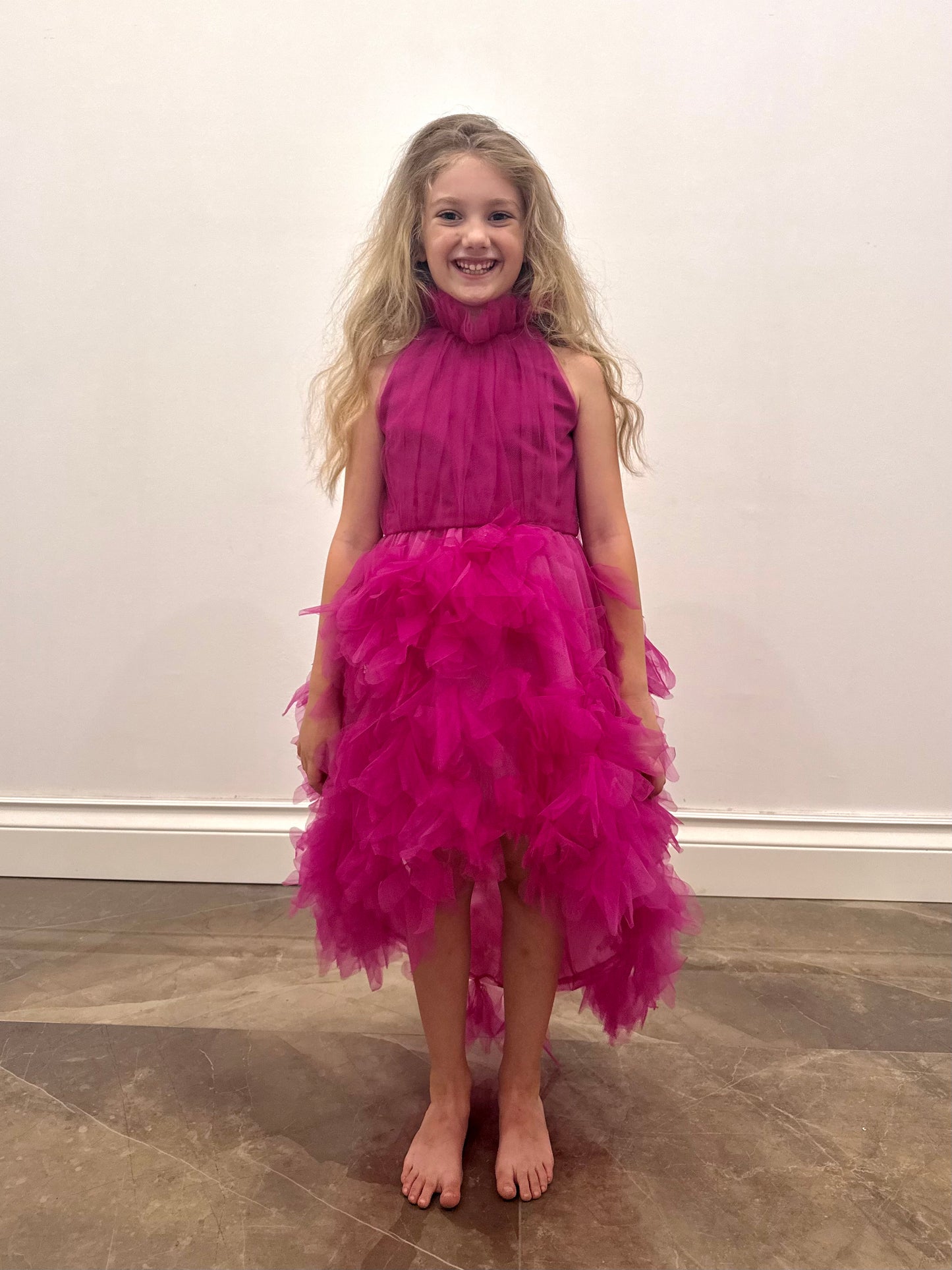 3D FLOWER TULLE DRESS