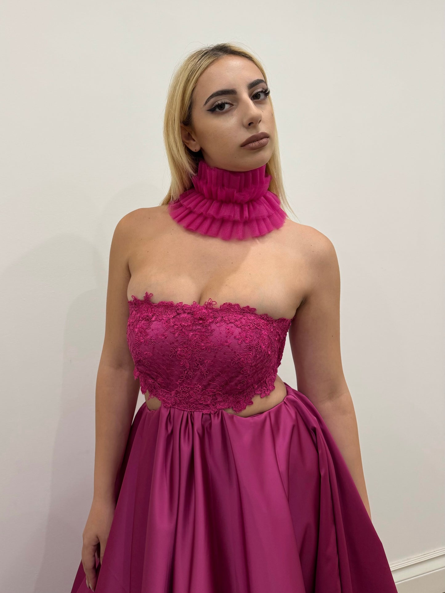 CUT OUT FUCSIA DRESS
