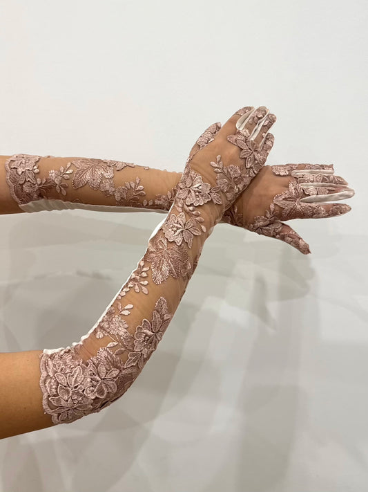 LACE PINK GLOVES