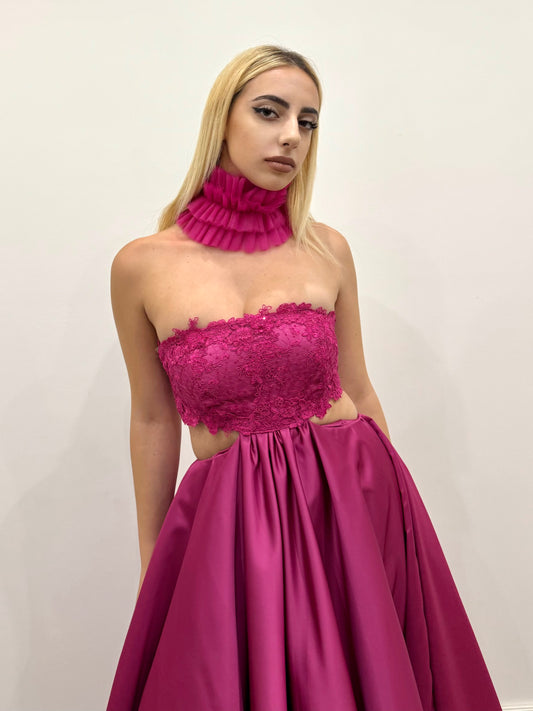 CUT OUT FUCSIA DRESS