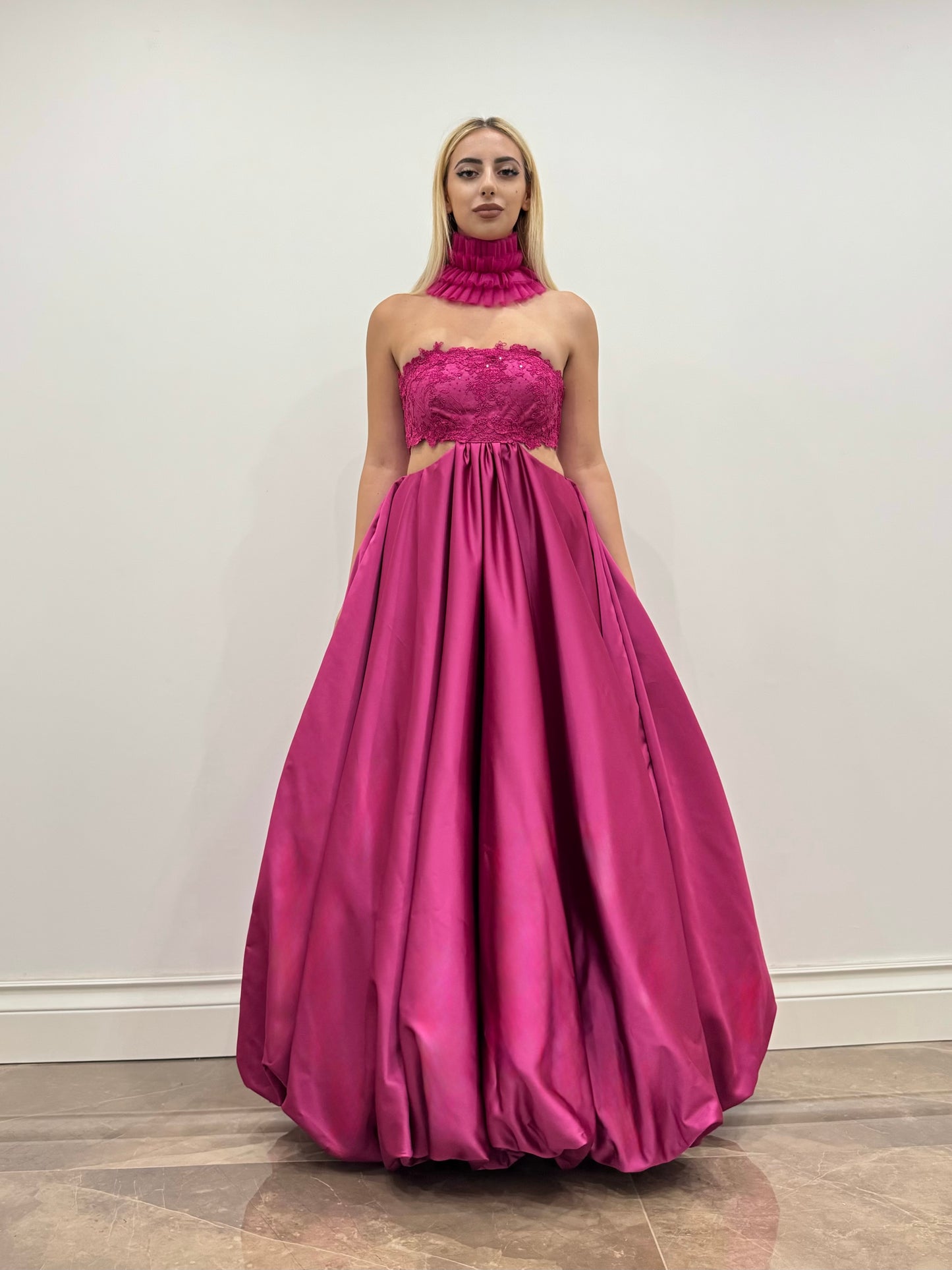 CUT OUT FUCSIA DRESS