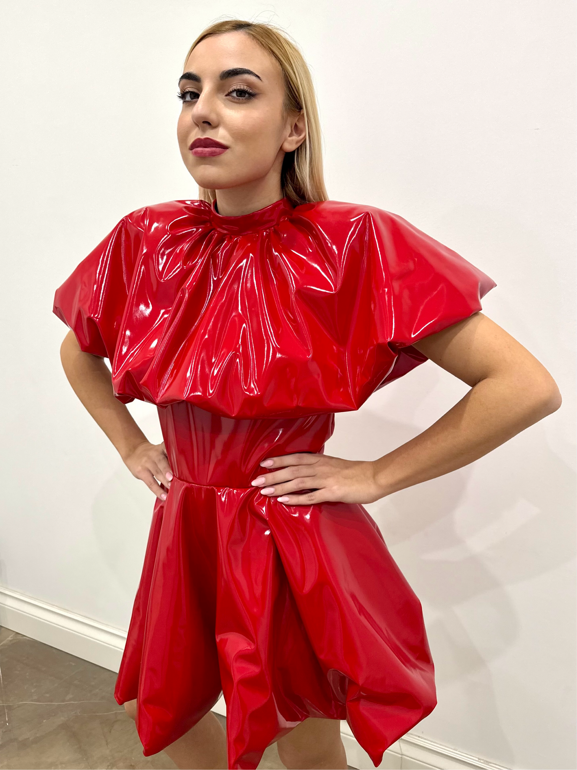vinyl red mini dress Short Red Satin Bandeau Dress Bodycon Dress Red Strapless Satin Dress Mini Dress Red Vinyl
