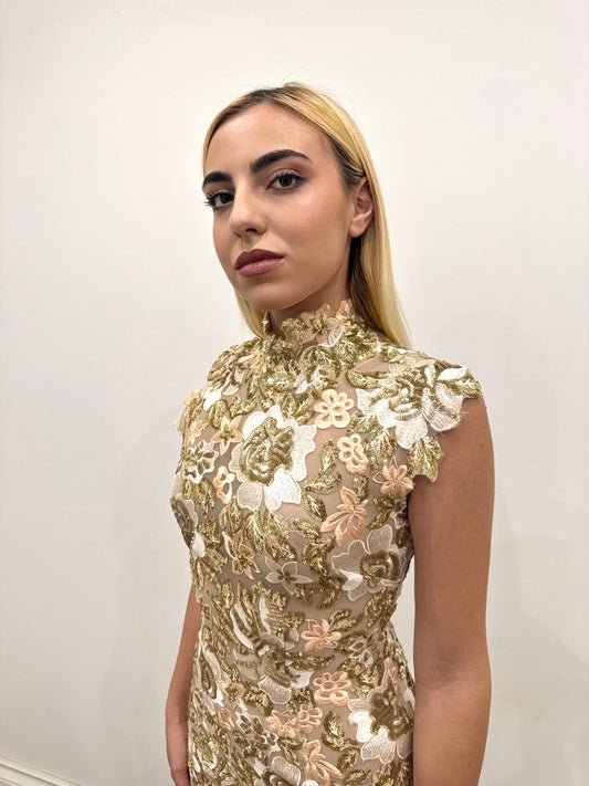 EMBROIDERED GOLD DRESS