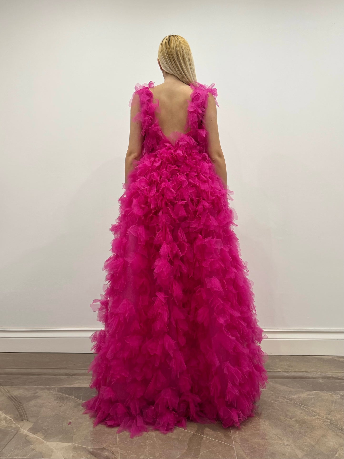 3D FLOWER TULLE DRESS