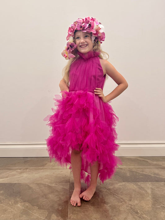 3D FLOWER TULLE DRESS