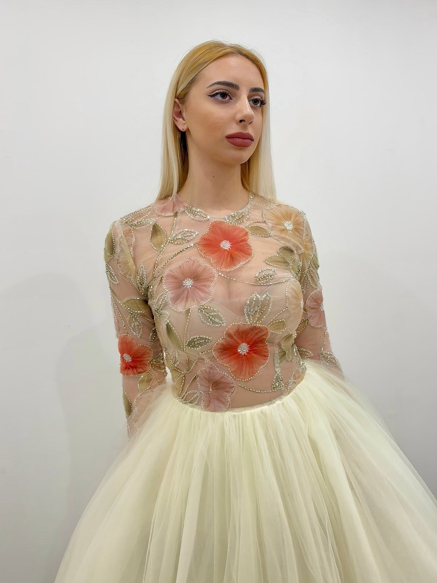 EMBROIDERED TULLE DRESS