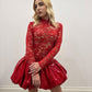 RED LACE VINYL DRESS