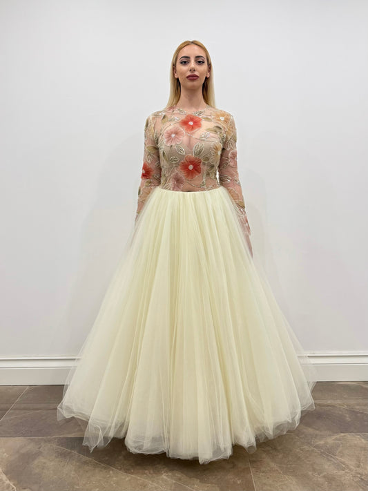 EMBROIDERED TULLE DRESS