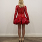 RED LACE VINYL DRESS