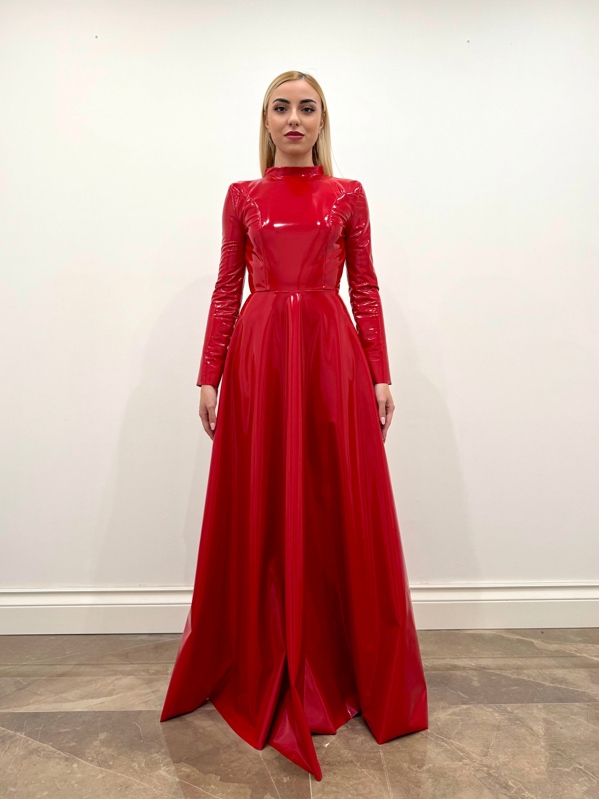 red vinyl dress The Ruler Red Vinyl Dress