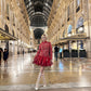 RED LACE VINYL DRESS