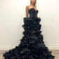 BLACK RUFFLED DRESS